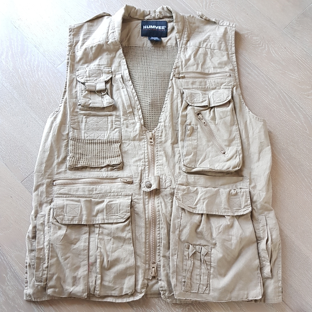 Humvee combat vest Safari Fishing photography gear Hunting Khaki Men's m…